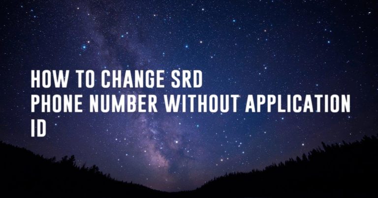 how to change srd phone number without application id
